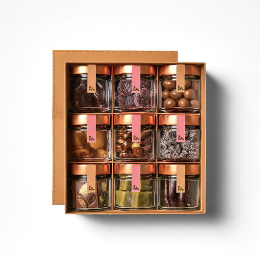 Coffret de 9 pots - chocolats et confiseries